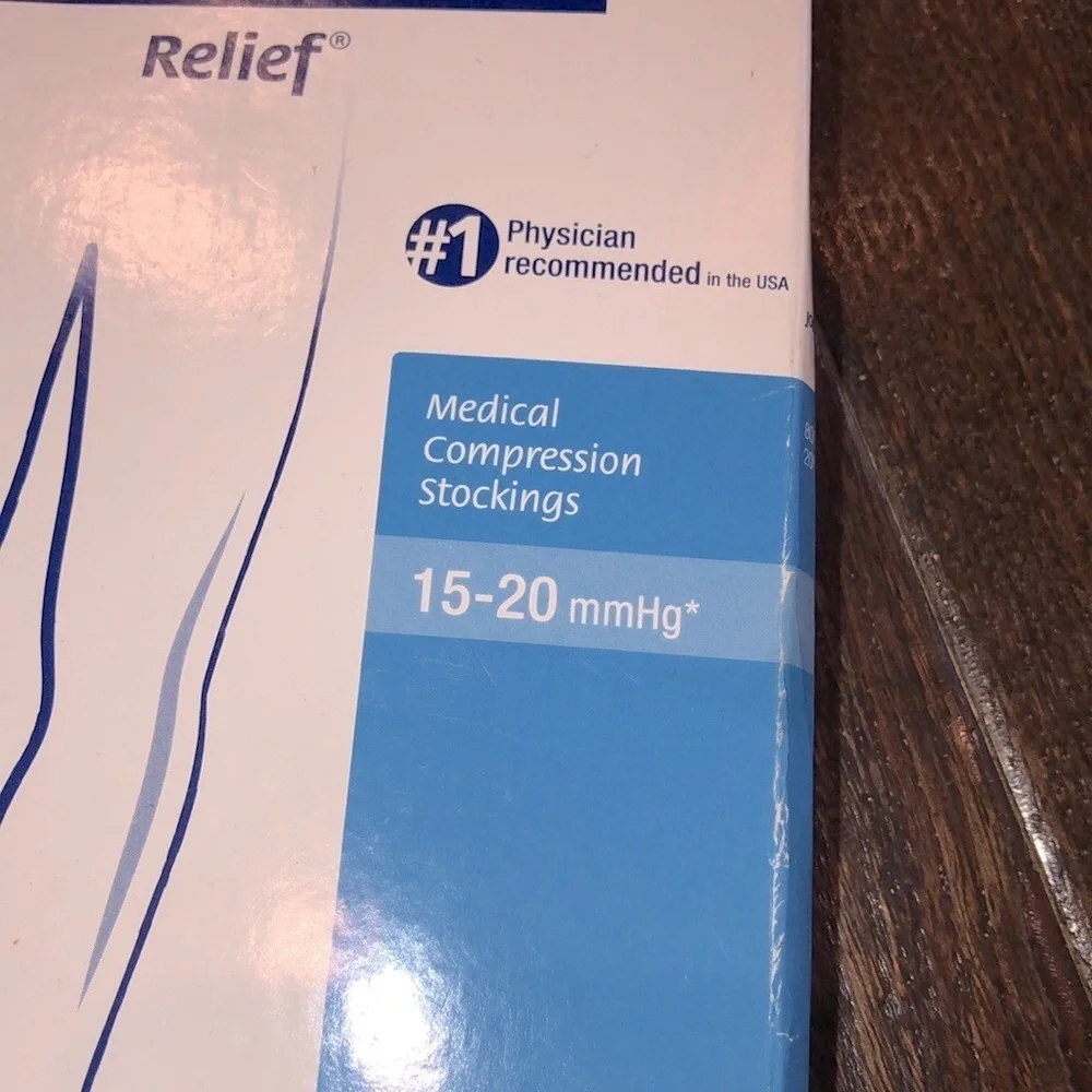 JOBST mmHg 15-20 large black medical compression stocking new in box